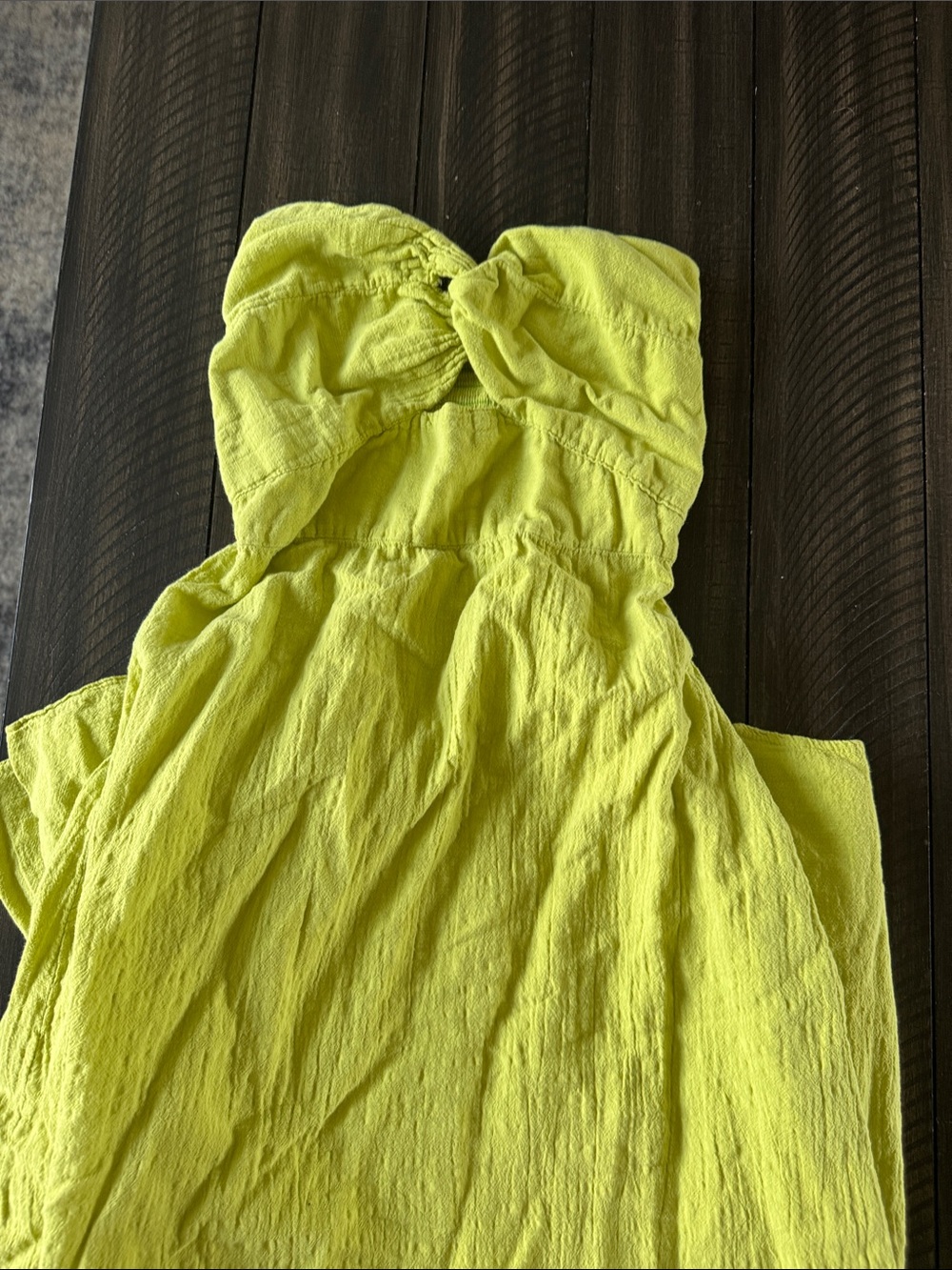 Strapless Neon Yellow Maxi Dress - Women